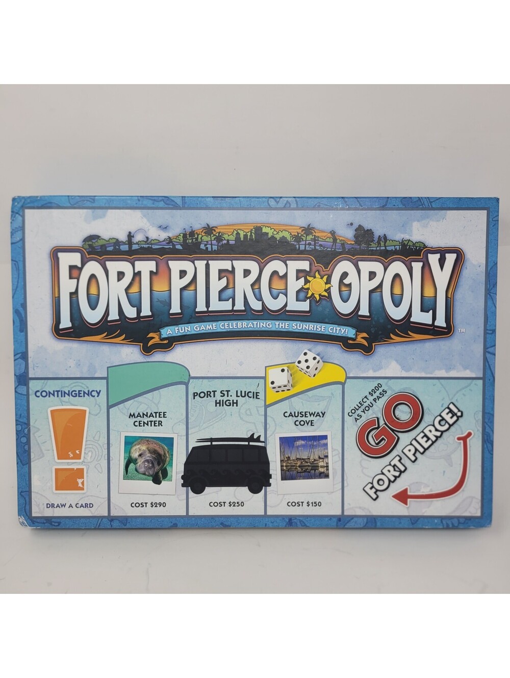 Fort Pierce Opoly Board Game Late For The Sky Sunrise City Florida FL Open Box